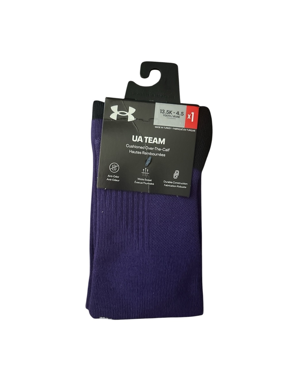 Under Armour UA Team Cushioned Over-The-Calf Socks - Purple